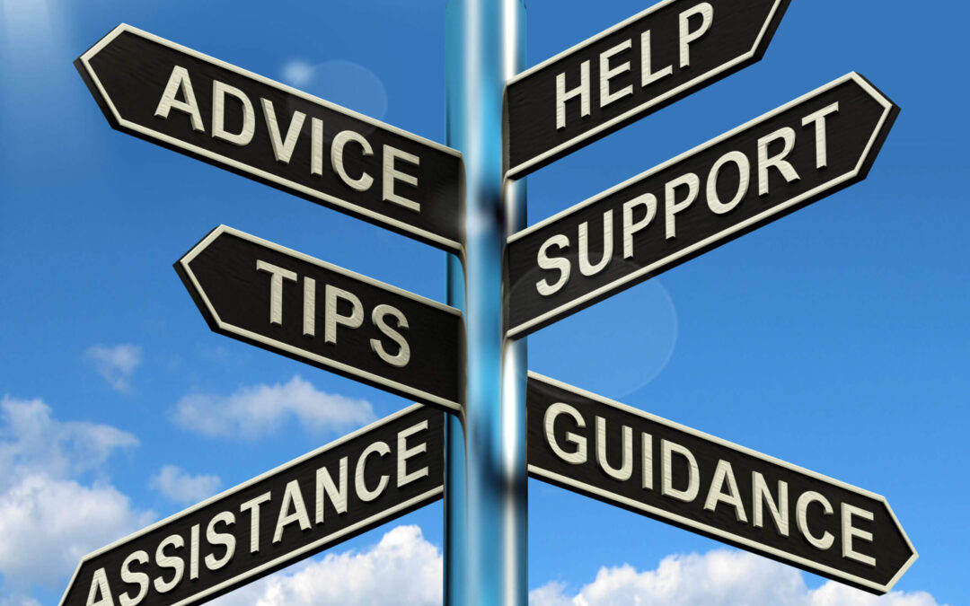 Advice Help Support And Tips Signpost Showing Information And Guidance